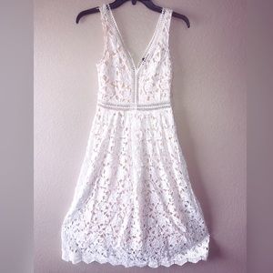Fresh White Floral Lace Summer Dress